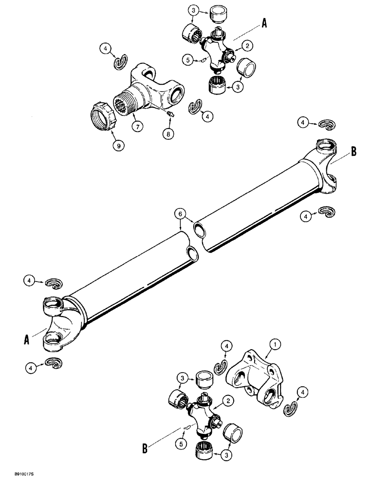 Схема запчастей Case 760 - (06-046) - FRONT DRIVE SHAFT - H673501 (14) - MAIN GEARBOX & DRIVE