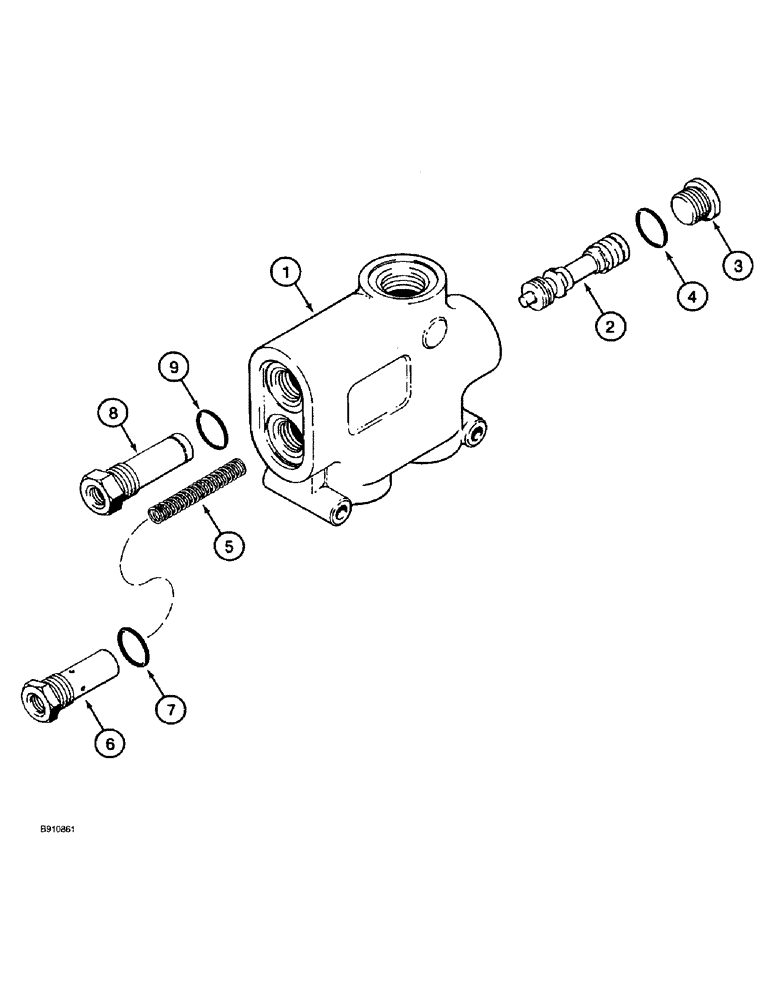 Схема запчастей Case 860 - (5-18) - PRIORITY FLOW DIVIDER VALVE ASSEMBLY - H672904 (05) - STEERING