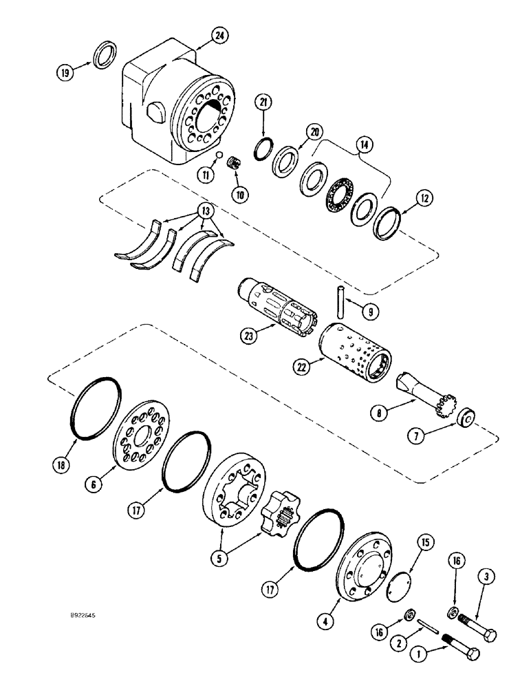 Схема запчастей Case IH 1688 - (5-08) - STEERING HAND PUMP ASSEMBLY (04) - STEERING