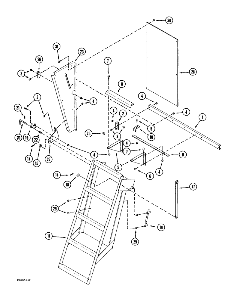 Схема запчастей Case IH 1670 - (9H-10) - SERVICE LADDER (12) - CHASSIS