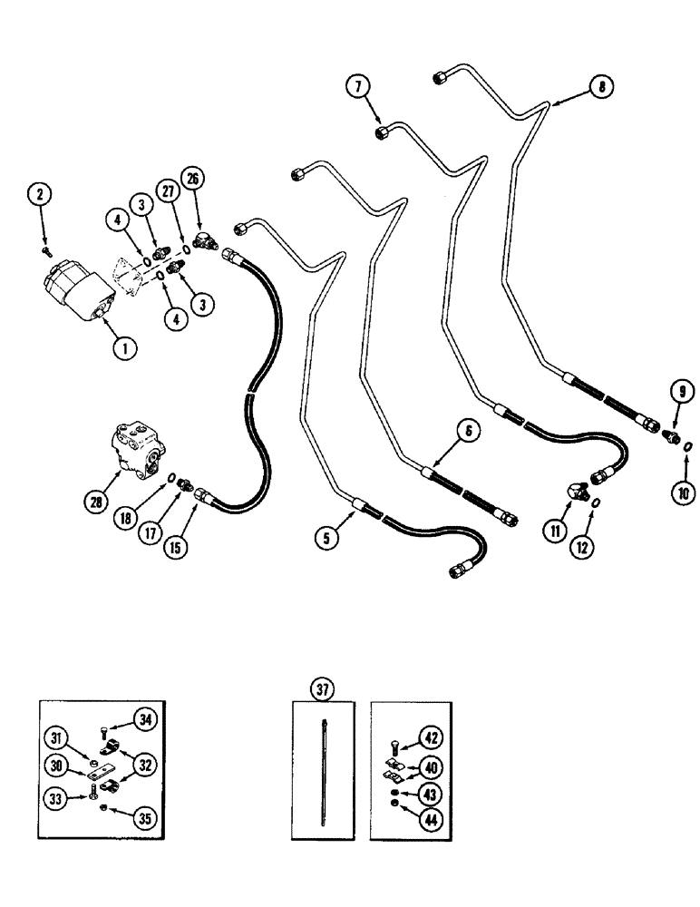 Схема запчастей Case IH 3294 - (5-118) - HYDRODSTATIC STEERING SYSTEM (05) - STEERING