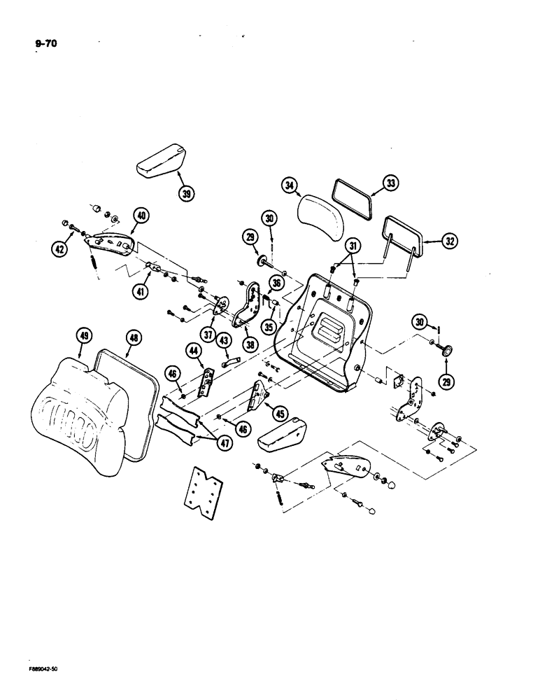 Схема запчастей Case IH 9170 - (9-070) - SEAT, AIR SUSPENSION, CAB (CONTD) (09) - CHASSIS/ATTACHMENTS