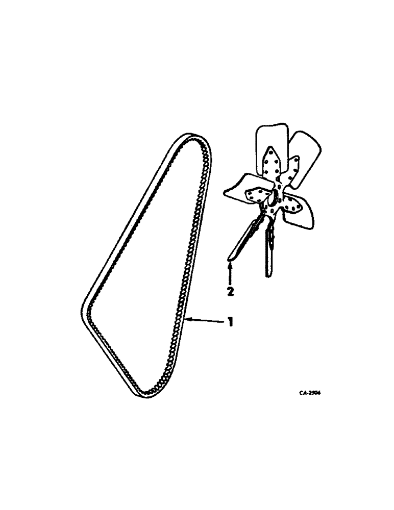 Схема запчастей Case IH 4156 - (D-02[A]) - DIESEL ENGINE, FAN BLADES AND BELT (01) - ENGINE