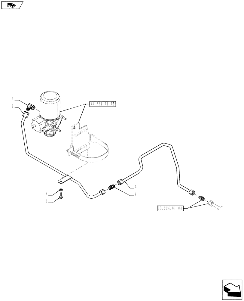 Схема запчастей Case IH PUMA 200 - (33.224.01[06]) - PNEUMATIC TRAILER BRAKE - REGENERATION AIR DRYER PIPES (VAR.729385-743170 / 743623; VAR.743171-728385 / 743624; VAR.743169-720178 / 743625) (33) - BRAKES & CONTROLS
