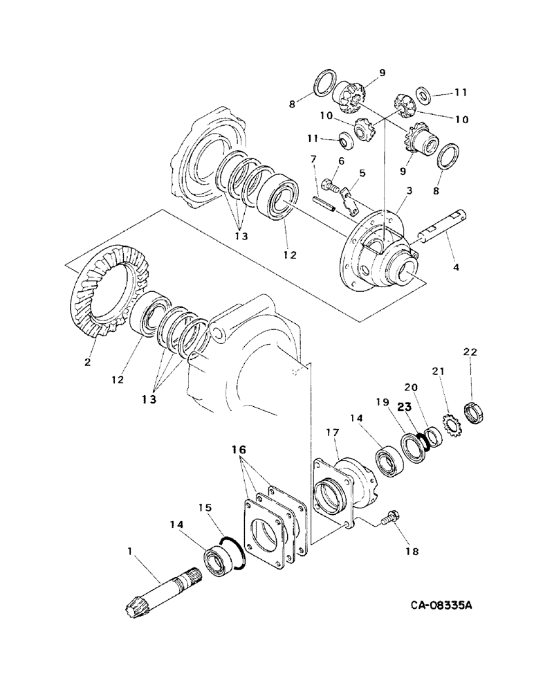 Схема запчастей Case IH 234 - (14-07) - SUSPENSION, DIFFERENTIAL, FOUR WHEEL DRIVE, 234 Suspension