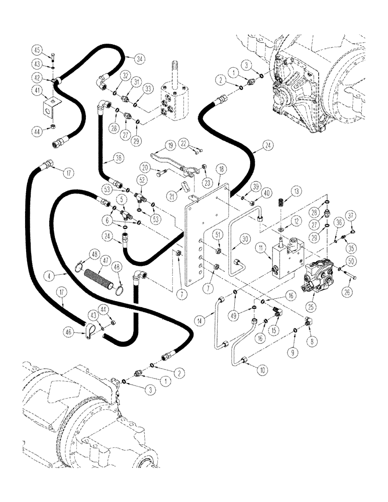 Схема запчастей Case IH STX325 - (08-11) - AXLE HYDRAULICS PARK BRAKE CIRCUIT ACCUSTEER TRACTOR WITHOUT DIFFERENTIAL LOCKS (08) - HYDRAULICS