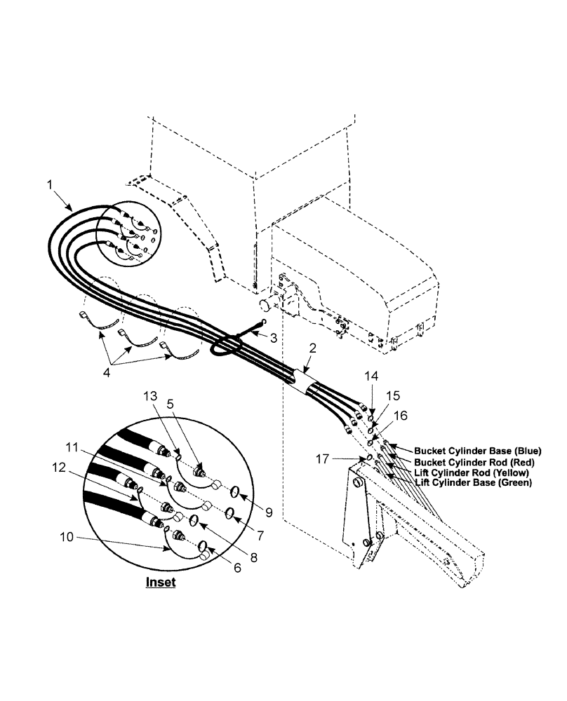Схема запчастей Case IH LX146 - (007) - HOSE KIT, 2 FUNCTION (35) - HYDRAULIC SYSTEMS