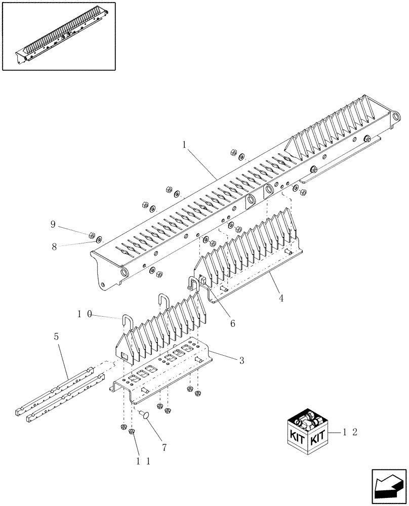 Схема запчастей Case IH 9010 - (88.220.03) - KNIFE FRAME, FIXED - 9010 (88) - ACCESSORIES