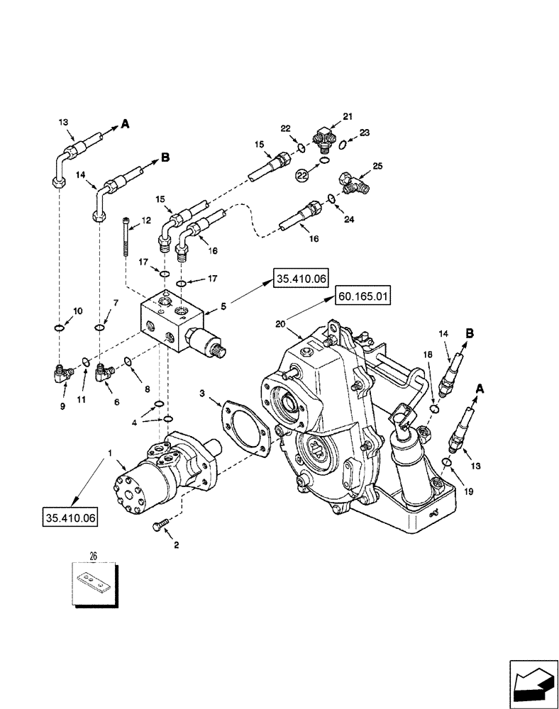Схема запчастей Case IH 2577 - (35.760.01) - HYDRAULICS - FEEDER REVERSER (35) - HYDRAULIC SYSTEMS