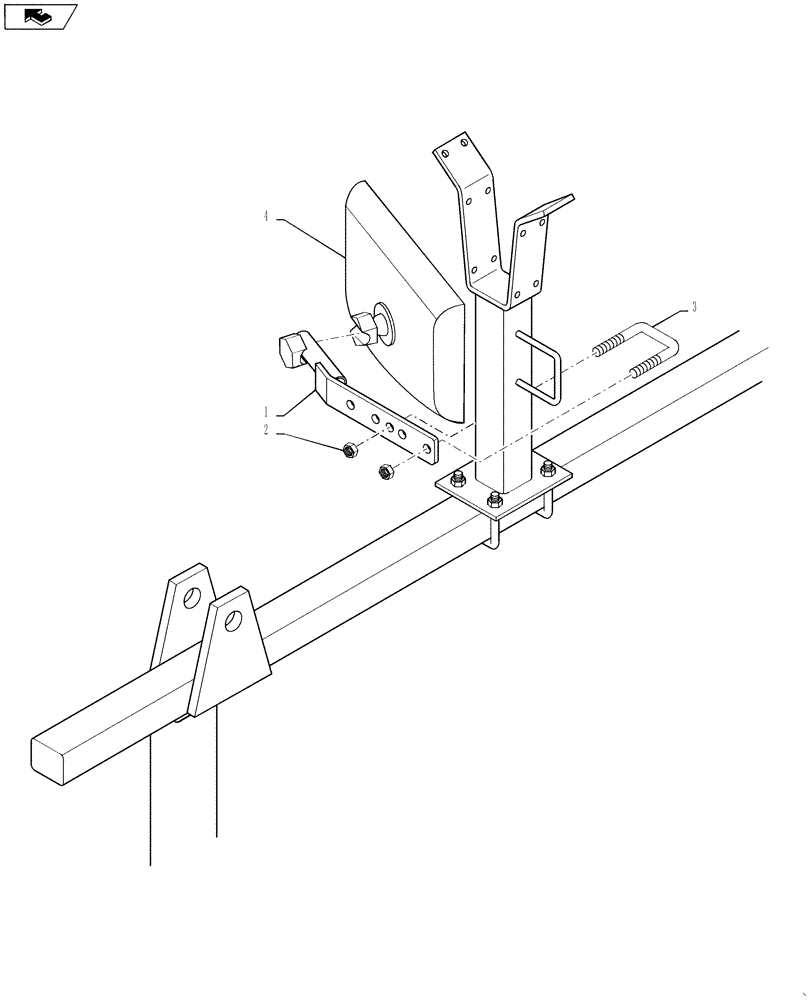 Схема запчастей Case IH 4420 - (04-045) - MIRROR, BOOM Suspension & Frame
