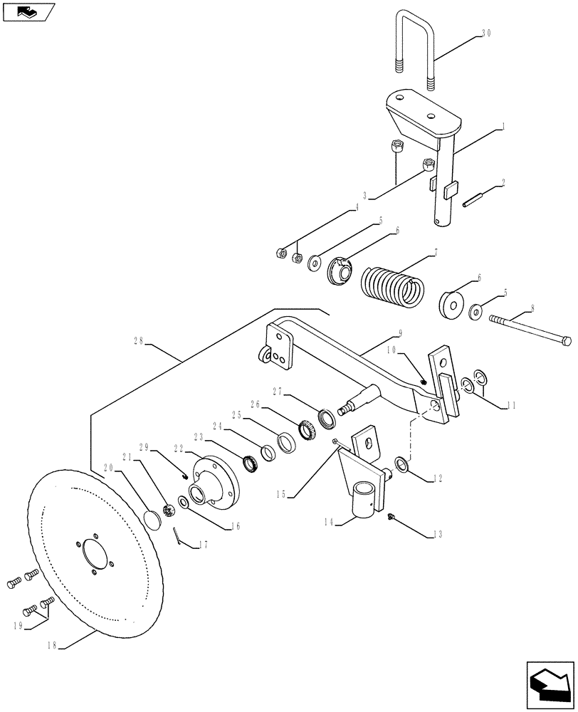 Схема запчастей Case IH 930 - (88.100.04) - COULTER ASSEMBLY LIQUID 20" (88) - ACCESSORIES