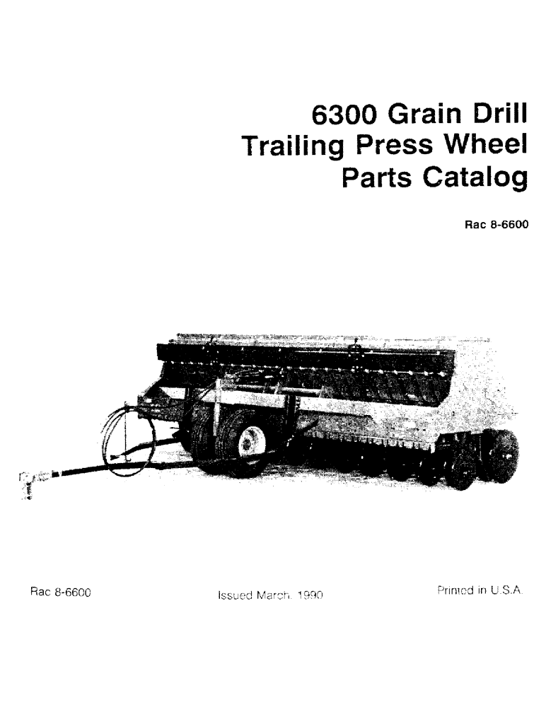 Схема запчастей Case IH 6300 - (1-01) - 6300 GRAIN DRILL (00) - PICTORIAL INDEX