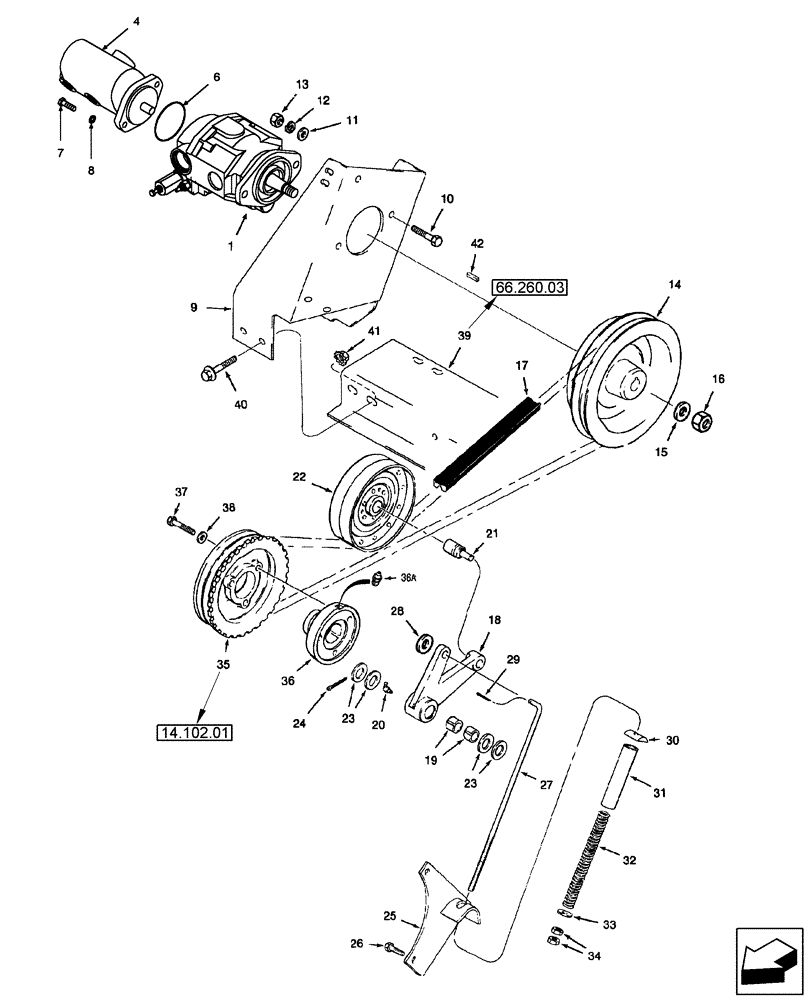 Схема запчастей Case IH 2577 - (35.220.05) - PUMP, AUXILIARY - MOUNTING AND DRIVE (35) - HYDRAULIC SYSTEMS