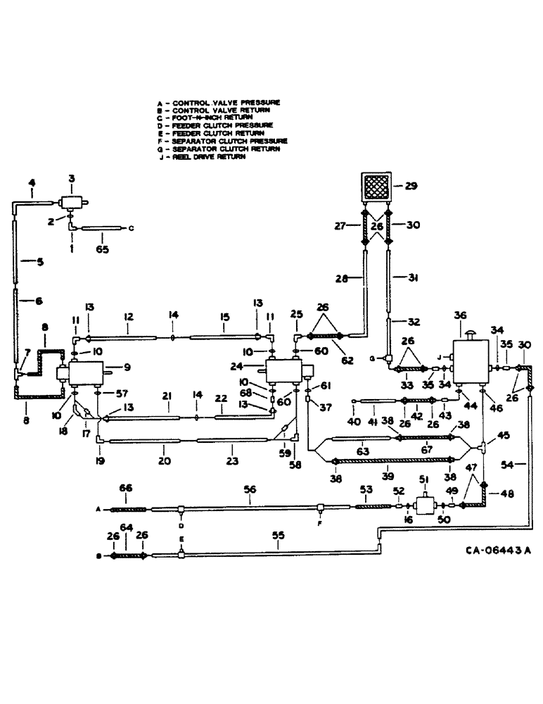 Схема запчастей Case IH 1460 - (10-006) - HYDROSTATIC MOTOR, PUMP AND HEADER LIFT DIAGRAM (07) - HYDRAULICS