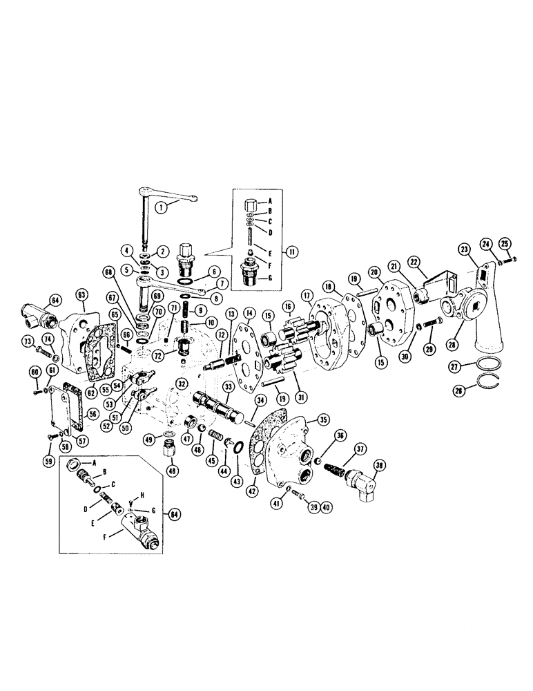 Схема запчастей Case IH 940 - (1-3[JDS]) - A23384 DUAL VALVE AND PUMP ASSEMBLY (08) - HYDRAULICS