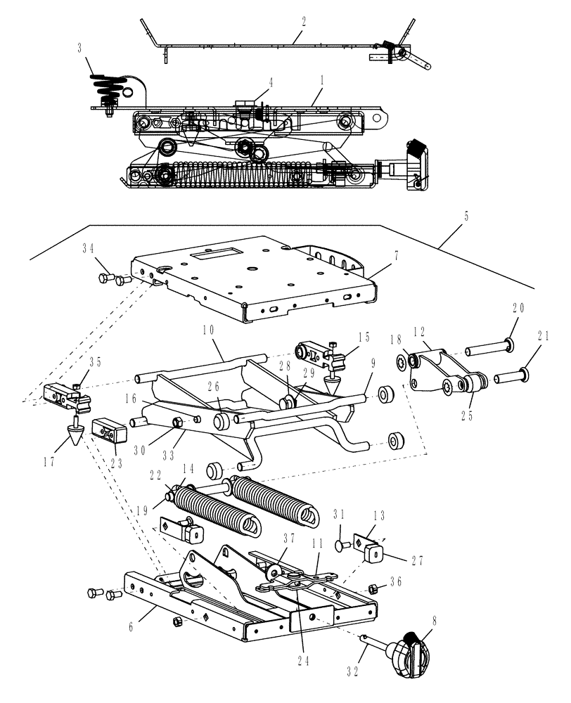 Схема запчастей Case IH DX40 - (10.03.01) - DELUXE SEAT - 86403798 (10) - OPERATORS PLATFORM/CAB