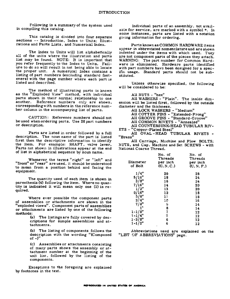 Схема запчастей Case IH 201 - (1) - INTRODUCTION (00) - GENERAL & PICTORIAL INDEX