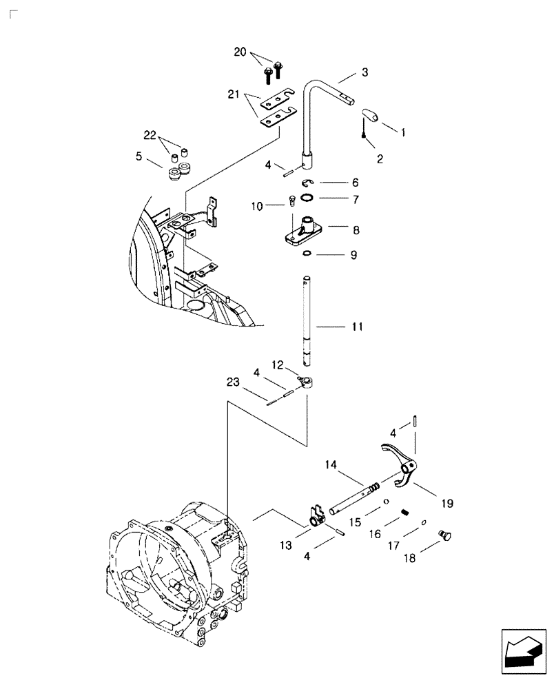 Схема запчастей Case IH FARMALL 30B - (21.130.03) - FORWARD/REVERSE SHIFT LEVER & FORK - 12X12 (21) - TRANSMISSION