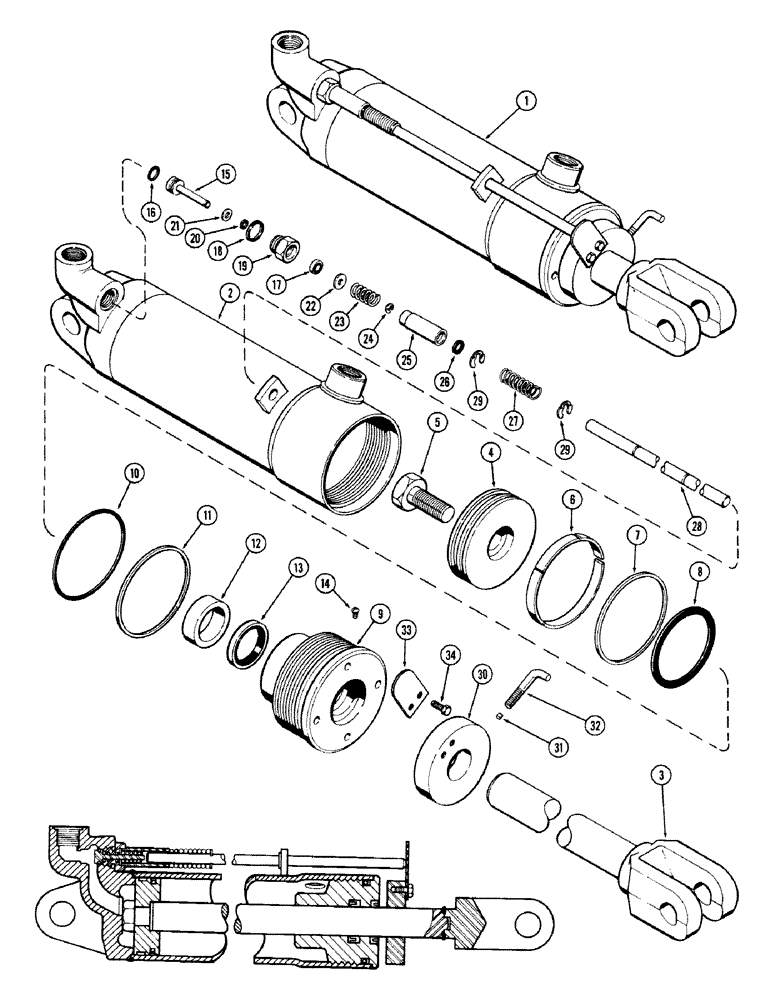 Схема запчастей Case IH 870 - (262) - 3-1/4" X 8" REMOTE HYDRAULIC CYLINDER, WITH HYDRAULIC LIMIT STOP (09) - CHASSIS/ATTACHMENTS