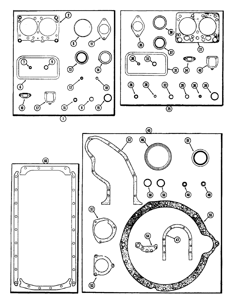 Схема запчастей Case IH 1060 - (392) - ENGINE GASKET KITS, (301) DIESEL ENGINE (10) - ENGINE