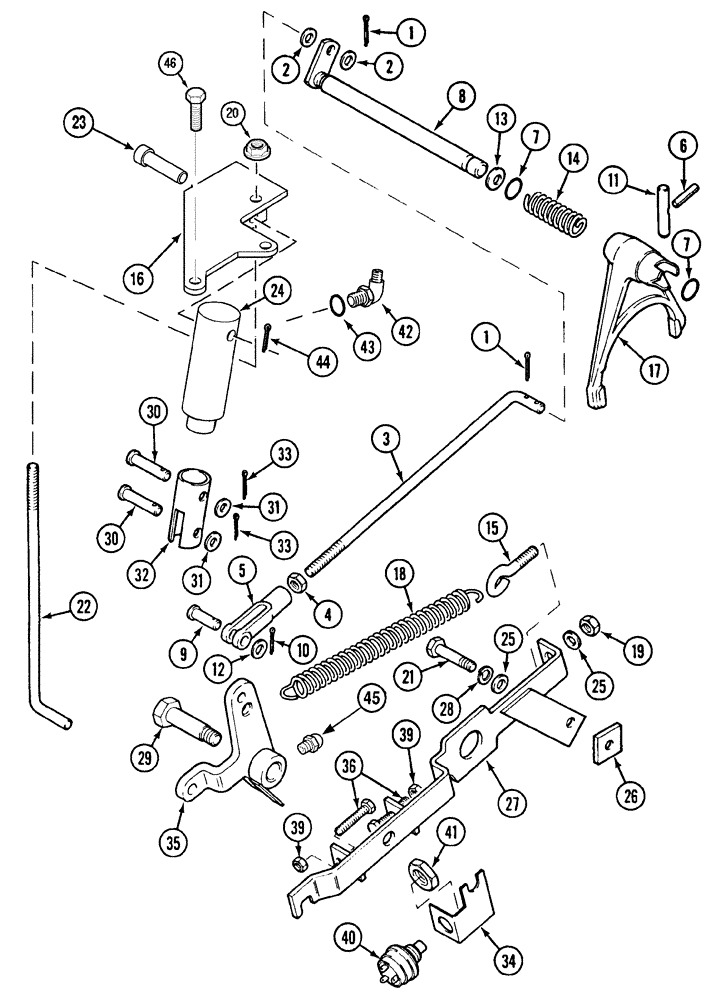 Схема запчастей Case IH CX60 - (06-28) - DIFFERENTIAL LOCK (06) - POWER TRAIN