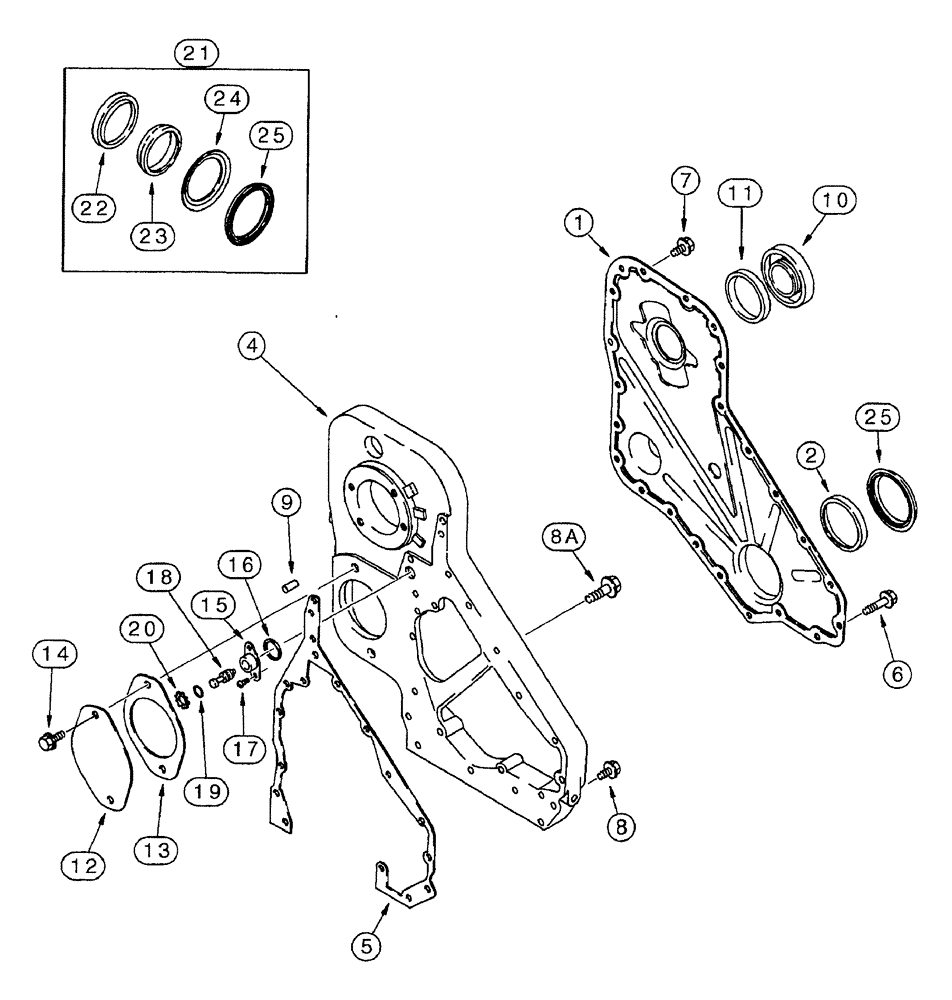 Схема запчастей Case IH 7240 - (2-030) - FRONT GEAR COVER, 6T-830 AND 6TA-830 EMISSIONS CERTIFIED ENG., TRACTOR P.I.N. JJA0064978 AND AFTER (02) - ENGINE