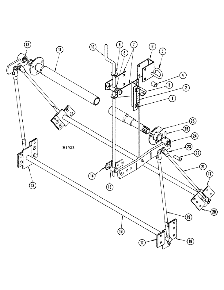 Схема запчастей Case IH 1010 - (104) - CONCAVE ADJUSTING LEVER AND LINKAGE (66) - THRESHING