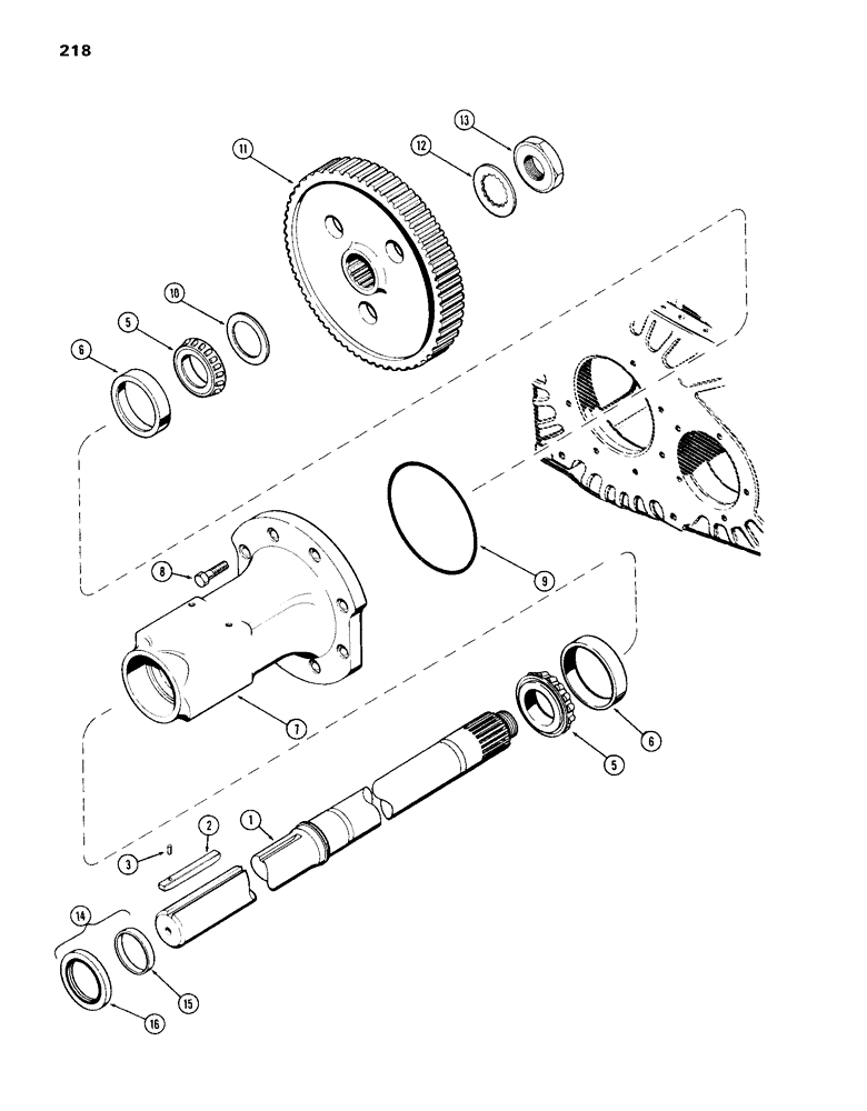 Схема запчастей Case IH 870 - (218) - REAR AXLE, 53-3/16 INCHES LONG (06) - POWER TRAIN