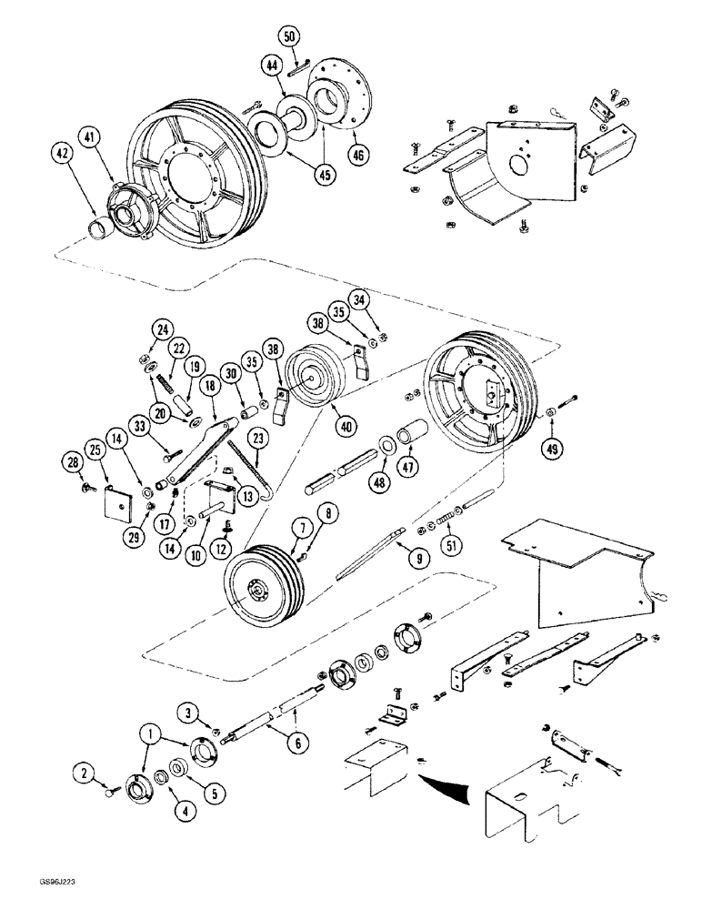Схема запчастей Case IH 1660 - (9A-24) - FEEDER JACKSHAFT DRIVE (13) - FEEDER
