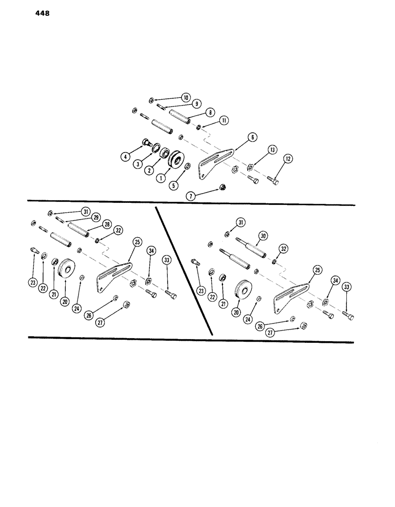 Схема запчастей Case IH 870 - (448) - IDLER PULLEY KIT, 1/2 INCH PULLEY, FIRST USED TRACTOR SERIAL NUMBER 8707322 (09) - CHASSIS/ATTACHMENTS