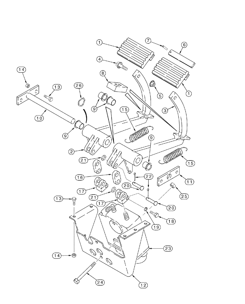 Схема запчастей Case IH 2344 - (07-01) - CONTROLS - BRAKES, MASTER (5.1) - BRAKES