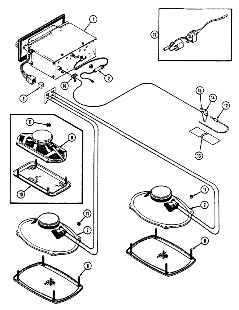 Схема запчастей Case IH 2590 - (9-406) - CAB, RADIO AND SPEAKERS (09) - CHASSIS/ATTACHMENTS