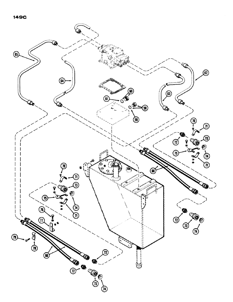 Схема запчастей Case IH 1200 - (149C) - REMOTE HYD. CIRCUIT AND CONTROLS, CONTINUED, FIRST USED TRACTOR SERIAL NUMBER 9806321 (08) - HYDRAULICS