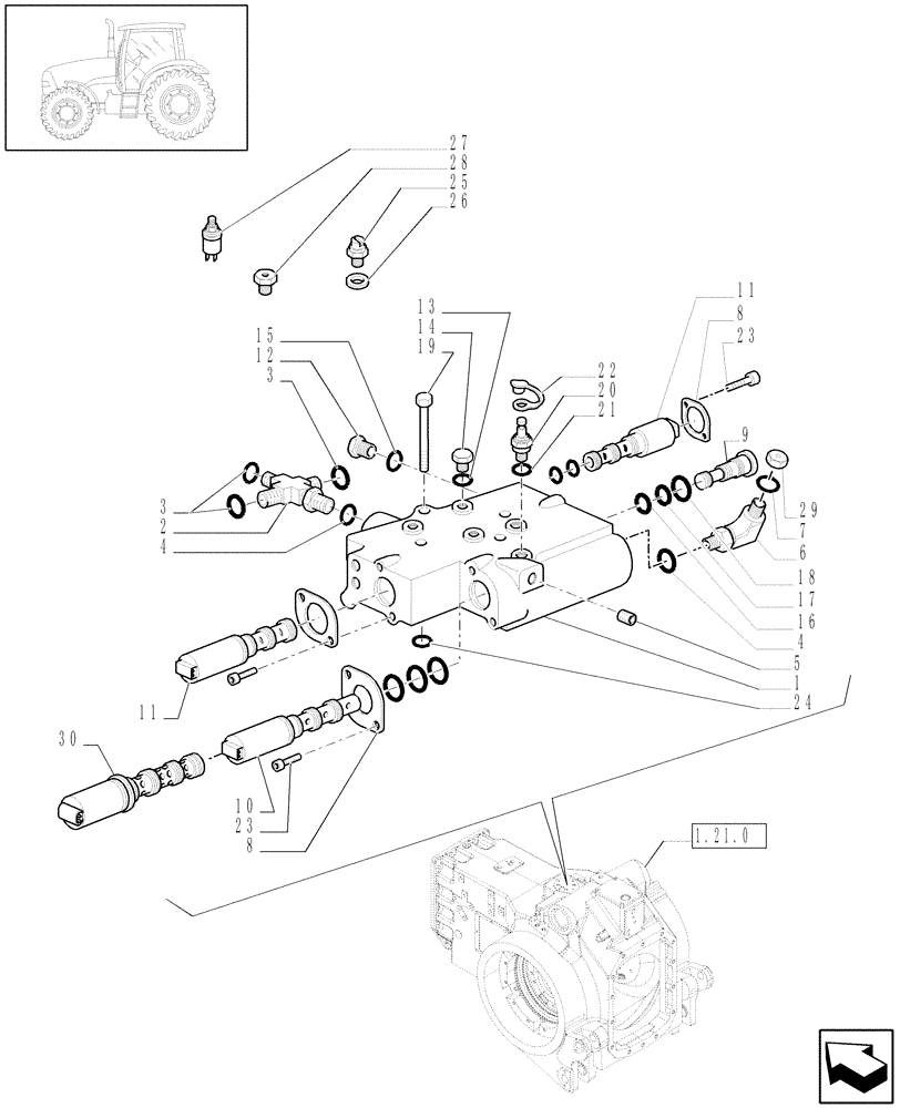 Схема запчастей Case IH PUMA 195 - (1.80.7[03]) - PTO, CLUTCH - (2WD) (07) - HYDRAULIC SYSTEM