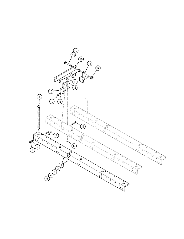 Схема запчастей Case IH 4200 - (09-21) - FIVE BAR ADJUSTING SPIKE HARROW (09) - CHASSIS/ATTACHMENTS