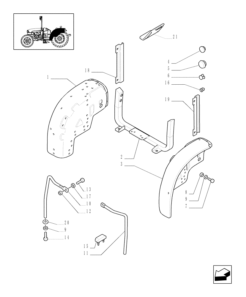 Схема запчастей Case IH JX1085C - (1.92.87[02]) - MUDGUARDS AND FOOTBOARDS - L/CAB (10) - OPERATORS PLATFORM/CAB