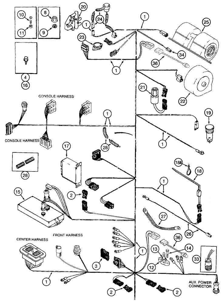 Схема запчастей Case IH 2344 - (04-10) - HARNESS - CAB, LOWER REAR - BSN JJC0174359 (06) - ELECTRICAL