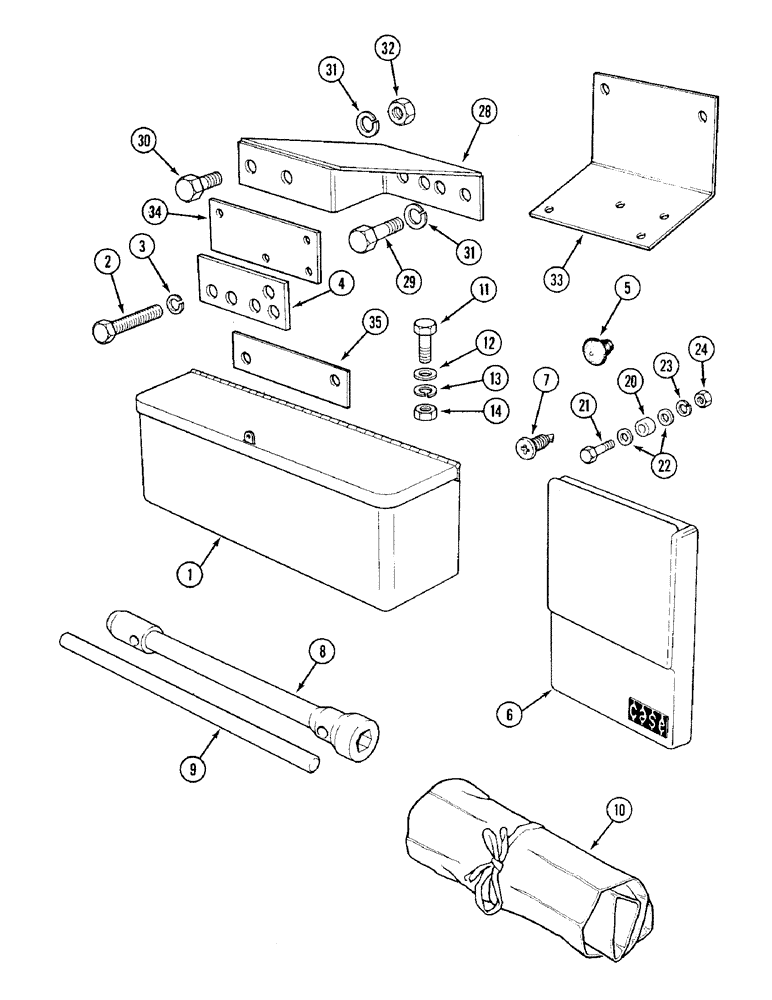 Схема запчастей Case IH 1394 - (9-500) - TOOLS AND TOOL BOX (09) - CHASSIS/ATTACHMENTS