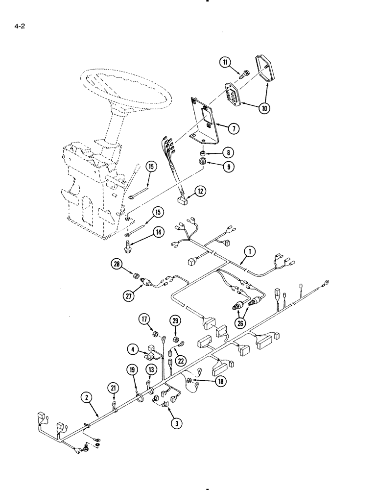 Схема запчастей Case IH 1140 - (4-02) - WIRING HARNESSES, FUSES AND FUSE HOLDER (04) - ELECTRICAL SYSTEMS