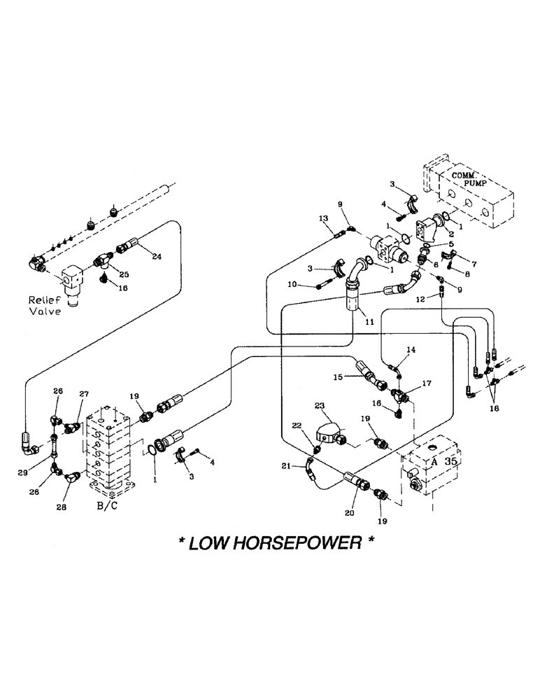 Схема запчастей Case IH 7000 - (B06-07) - HYDRAULIC CIRCUIT, COMMERCIAL, LEG BASECUTTER Hydraulic Components & Circuits
