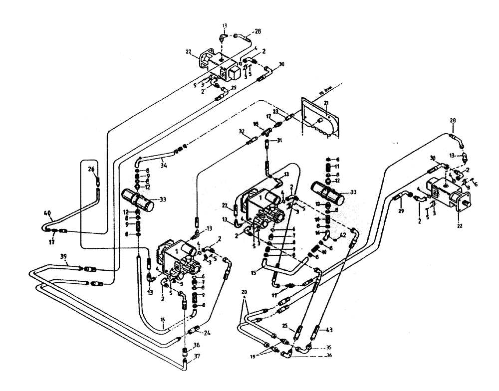 Схема запчастей Case IH 7700 - (B06-70) - HYDRAULIC CIRCUIT (HYDROSTATIC TRANSMISSION 7700), UP TO AND Hydraulic Components & Circuits
