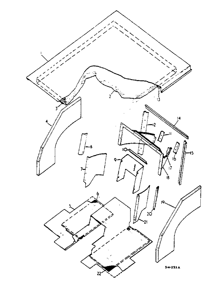 Схема запчастей Case IH 574 - (13-032) - CAB, INSULATION, DE-LUXE (05) - SUPERSTRUCTURE