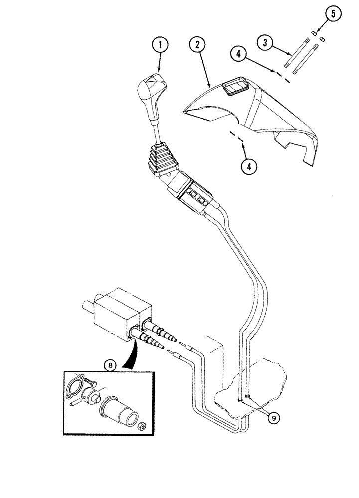 Схема запчастей Case IH L555 - (08-12) - HYDRAULIC CONTROLS MOUNTING 2 Function CX70 - CX100 (08) - HYDRAULICS