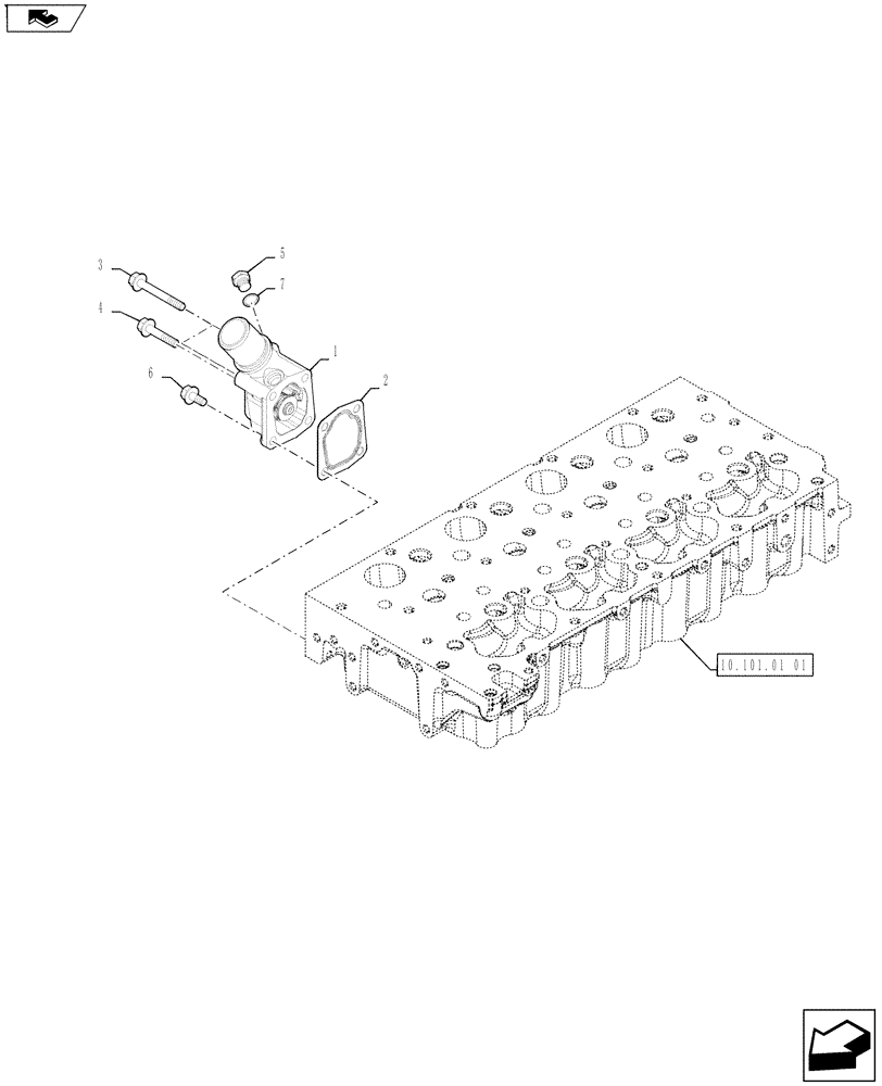 Схема запчастей Case IH FARMALL 65A - (10.402.01[01]) - THERMOSTAT (10) - ENGINE
