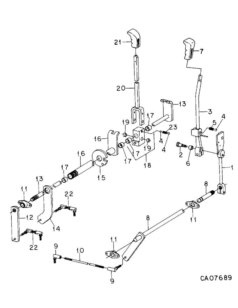 Схема запчастей Case IH 3688 - (07-14) - DRIVE TRAIN, TRANSMISSION CONTROL, EXTERNAL (04) - Drive Train