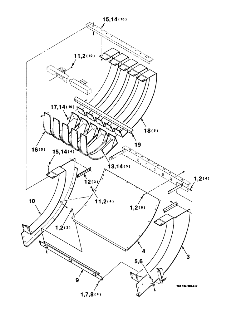 Схема запчастей Case IH 8590 - (5-14) - FEEDER CHUTE ASSEMBLY (13) - FEEDER