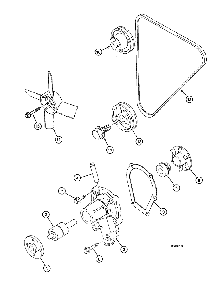 Схема запчастей Case IH 1825B - (2-10) - WATER PUMP SYSTEM (02) - ENGINE