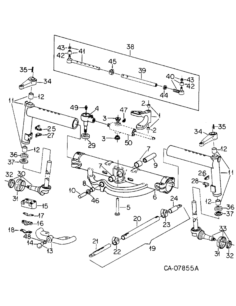 Схема запчастей Case IH 3688HC - (14-4) - SUSPENSION, ADJUSTABLE FRONT AXLE, 3688HC TRACTORS Suspension