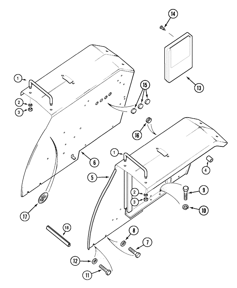 Схема запчастей Case IH C90 - (09-13) - REAR FENDERS - FLAT TOP (09) - CHASSIS/ATTACHMENTS