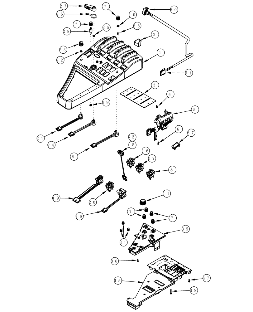 Схема запчастей Case IH MX200 - (04-21) - CONTROLS RIGHT HAND CONSOLE (04) - ELECTRICAL SYSTEMS